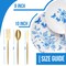 Trendables Fancy Plastic Dinnerware Sets Gold Silverware Disposable 20 X 10 Inch Charger Plates 20 X 8 Inch Dessert Plates 20 x Gold Plastic Forks and Spoons Knives